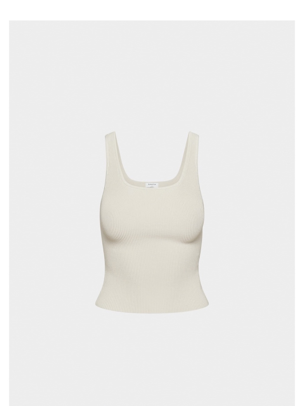 Babaton | Sculpt Knit Ribbed Square Neck Tank in Pearl
